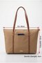 Women's Mink Color Buzzy Fabric Shoulder Bag with Zipper, Large Internal Volume, Daily Use Bag - Front Pocket Detail - 4