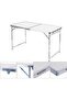 120x60cm Adjustable Height Folding Camping Table Portable Aluminum Picnic Table with Carry Handle