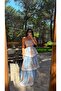 Blue Back-Tie Layered Patterned Dress - 2