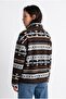 4981 Women's Kilim Motif Blue Pocket Soft Textured Fleece Sweatshirt - 6