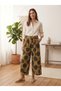 Women's High Waist Belted Wide Leg Polka Dot Velvet Textured Trousers - 2