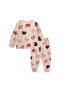 Patterned Pajama Set 2-8 Years Ecru Heart Patterned - 3