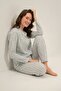 Women's Mink Uzunkol Shirt Pajama Set, 50% Cotton 50% Modal Fabric