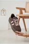 Women's Double Striped Platform Sole Sneaker with Suede Detail, Lace-Up Comfortable Walking and Casual Sports Shoes, Thick Sole Sneaker - 3