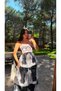 Black Back-Tie Layered Patterned Dress - 4