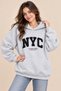 Women's Nyc Printed 3-String Hooded Sweatshirt 100% Cotton - 2