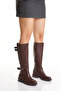 Women's Cave Three Buckle Zippered Boots Flat Sole Casual Boots - 4