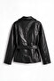 Black Belted Leather Jacket - 3