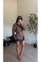 Coffee Plaid Denim Detailed Dress - 4