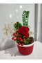 Christmas Concept Wicker Lighted Gift Flower Basket - Decorative Christmas Ornament - 4