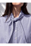 Two Mt Shop Quality Lcw Curve Blue Plus Size Women's Shirt with Scarf Tie - 2
