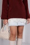 Pullover with Lace Pockets and Hem - 4