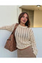 Oversized knitwear sweater with belt - 2
