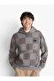 Tonal Check Stretch Logo Pullover Men's Gray Sweatshirt - Vn000Zp4 - 3
