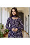 Blue Women Floral Anarkali Kurta Set - VRN1002 | Blue-Size:2XL-44-Inches - 4