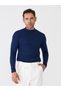 Turtleneck Crepe Fabric Long Sleeve T-Shirt - 7
