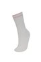 E2057Axwt1 White Women's Comfortable Elastic 3-Piece Cotton Long Socks - 4