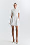 Pleated Sleeve Mini Dress