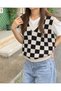 Harajuku Black and White Checkered Oversize Unisex Sweater - 3