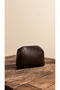 Women's Brown Polka Dot Makeup Bag with Strap - 3