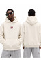 Men's 3 Thread Minimal Printed Oversize Hoodie – Hooded Sweatshirt with Kangaroo Pocket