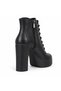 Women's Lace-Up Zippered Platform Heeled Boots - 3