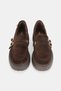 Women's Brown Suede Genuine Natural Leather Size 36-41 Buckle Loafer Shoes - 4