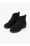 Zrne-B05 High Quality Black Nubuck Lace-Up Zippered Women's Boots - 4