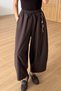 Brown Accessory-Detail Elastic Waist Pants Per51489