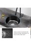 حوض مطبخ دائري صغير للتركيب تحت السطح، حوض واحد من الفولاذ المقاوم للصدأ - 4