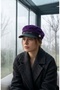 Women's Suede Textured Leather Visor Captain Hat Vintage Cap Ribbon Detailed Winter Painter Hat Baker Boy Trend Accessory - 3