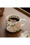 Large Ceramic Coffee Mug with Handle, Retro Hand-Painted Cup for Coffee, Cappuccino, Cereal & Soup, Microwave & Dishwasher Safe Breakfast Mug (Hibiscus) - 2