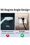 كابل USB-C قصير بزاوية 90 درجة، سلك شحن سريع من النوع C مع نقل البيانات، قابس USB متين محسّن، متوافق مع الأجهزة، صغير الحجم 15 سم، أسود، سهل الاستخدام - 3