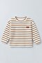 Boy's 3-Piece Set with Striped Sweater, Shirt, and Jeans Pants M00870 Brown - 3