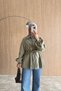 Women's Stone Detailed Balloon Sleeve Lined Design Trench Coat - 8
