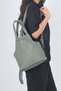 Genuine Leather Women's Aqua Green Backpack / Suitable for Use as a Multifunctional Shoulder Bag and Backpack - 3