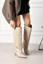 Nora XL Wide Toe Women's Pointed Toe Thin Heeled Below the Knee Boots - 4