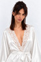 Women's Shoulder Lace Detailed Spanish Style Long Dressing Gown - 2