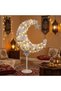 شجرة هلال رمضان المضيئة بطول 4.9 قدم مع 80 خيطًا من الأضواء، شجرة هلال عيد مبارك اصطناعية - 7