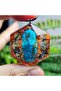 Turquoise Stone - Rutil Quartz Crystal Orgonite Necklace - 4 - (Only Hand Made) - 2