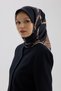 Twill Silk Scarf 53007 Navy Blue Brown