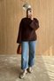 Zero Collar Lightweight Spanish Sleeve Soft Textured Angora Women's Knitwear Sweater - 8