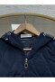 Leylanur Hooded Diamond Pattern Long Vest-En2220 Navy Blue - 2