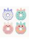 4 Pieces Assorted Cat Shaped Erasers, Assorted Colors