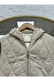 Leylanur Hooded Diamond Pattern Long Vest-En2220 Stone - 3