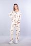 27019 milan soft shirt collar teddy bear pattern pajama set