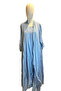 Women's Natural Linen Sleeveless Dress & Silk Blend Tassel Detailed Long Kimono Jacket Set