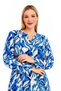 Plus Size Long Sleeve Blue Navy Patterned Viscose Hijab Mother's Dress - 7