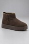 Women's Brown Thick-Soled Suede Short Boots with Fur Inside and Home/Daily Casual Boots - 3
