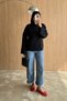 Zero Collar Lightweight Spanish Sleeve Soft Textured Angora Women's Knitwear Sweater - 8